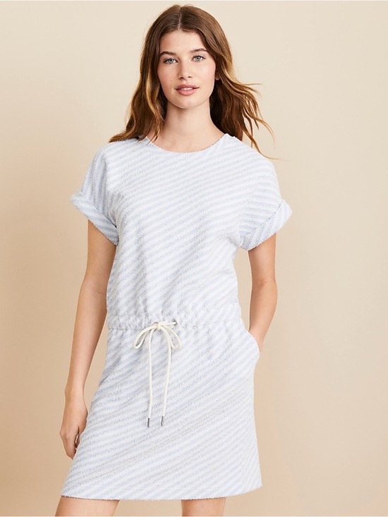Lou & Grey Dresses & Skirts - New Lou & Grey Light Blue and White Striped Knit mini dress - Large